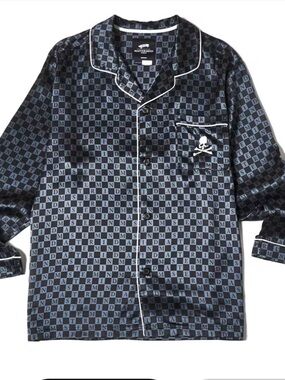 NWT Vans Vault x Mastermind World 100% Silk Pajama Shirt Top Black XXS Rare